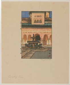 Aslanlar Mahkemesi, Alhambra, Showa dönemi by Hiroshi Yoshida