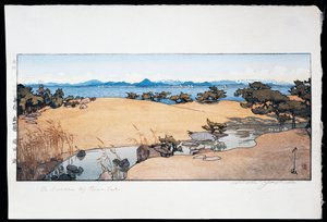 Biwa Gölü yakınında bahçe by Hiroshi Yoshida