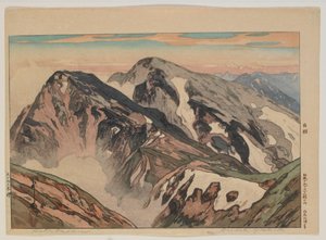 Habuka san, diziden, Japonya Alplerinde On İki Sahne, Taisho dönemi by Hiroshi Yoshida