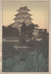 Himeji Kalesi (tahta baskı) by Hiroshi Yoshida