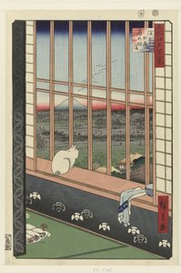 Asakusa pirinç tarlaları ve Torinomachi festivali by Hiroshige (I) , Utagawa