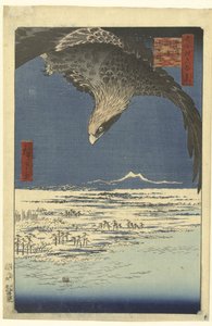 Fukagawa yakınlarındaki Susaki'deki Jumantsubo ovası Fukagawa Susaki Jumantsubo (nesne üzerinde başlık) Edo'nun yüz ünlü görüntüsü (dizi başlığı) Meisho Edo hyakkei (nesne üzerinde dizi başlığı) by Hiroshige (I) , Utagawa