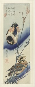 sazlık yakınındaki ördekler by Hiroshige (I) , Utagawa