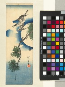 Çam dalı ve dolunay, guguk kuşu by Hiroshige (I) , Utagawa