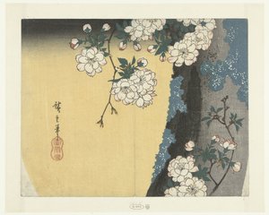 Yosunlu Gövde ve Kiraz Çiçekleri by Hiroshige (I) , Utagawa