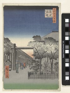 Yoshiwara Kakuchu toun'da şafak (nesne üzerinde başlık) Edo'nun yüz ünlü yüzü (dizi başlığı) Meisho Edo hyakkei (nesne üzerinde dizi başlığı) by Hiroshige (I) , Utagawa