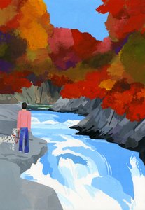 Sonbahar yaprakları ve nehirler by Hiroyuki Izutsu