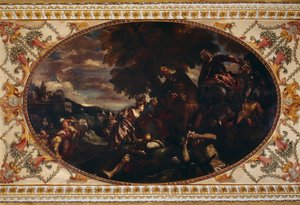 'Scutari'nin Savunması', Londra'daki Chiswick House galerisinin tavanına resim by Historic England Staff Photographer