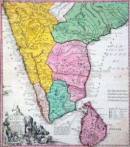 Hint Yarımadası Haritası, 1733 (el renkli gravür)