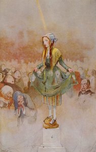 Tüm Vücudu Bir Taş Sütun gibiydi, Hans Christian Andersen (1805-75) 1920 (kağıt üzerine suluboya) tarafından 