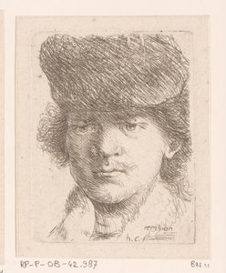 Yüksek şapkalı Rembrandt