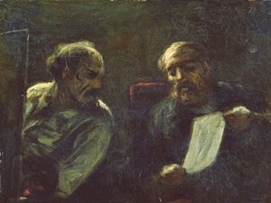 Stüdyoda Bir Tartışma, 1852-55 by Honoré Daumier