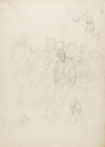 Bir Grup Adam ve Diğer Eskizler, 1857 by Honoré Daumier