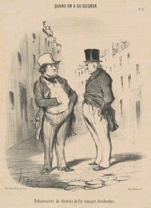 Temettü sağlayan demiryolu hissedarları by Honoré Daumier
