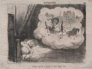 Gerçekler (No. 238): Birçok külçe altın kazandığını hayal etmek by Honoré Daumier