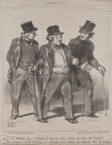 Gerçekler No. 7: Bana öyle geliyor ki, orada ağzı açık olmayan küçük bir köpek fark ettim!..., 1852. by Honoré Daumier