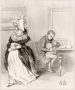 Elveda canım, ben yayıncılarıma gidiyorum... by Honoré Daumier
