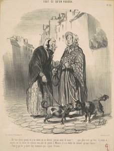 Ah! Canım, bir köpeğin olduğunda... by Honoré Daumier