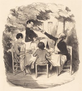 Ah! taze... ama sen çok çocuksun... by Honoré Daumier