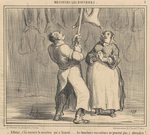 Hadi koyunlar yine kalktı by Honoré Daumier