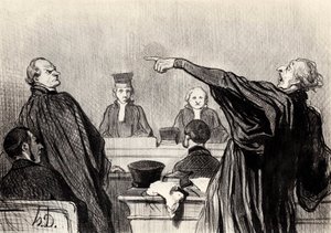 Açıkça tamamen ikna olmuş bir avukat…, 1845. by Honoré Daumier