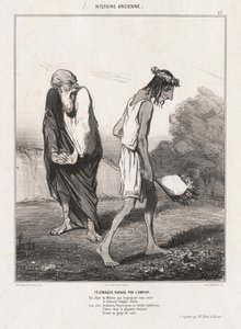 Antik Tarih : Pl. 27, Aşkın Yıktığı Telemakhos..., 1842. by Honoré Daumier