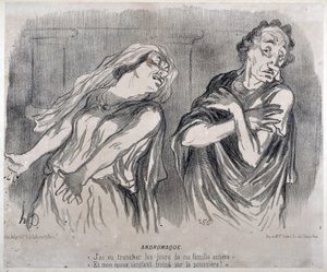 Honore Daumier (1808-1879) tarafından “Le Charivari” “”de Andromakik Gravür. Palais Longchamp, Marsilya Güzel Sanatlar Müzesi. by Honoré Daumier