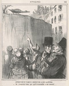 rue Lacépède yılanının görünüşü ... by Honoré Daumier