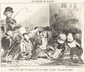 Bir tren istasyonunun görünüşü... by Honoré Daumier