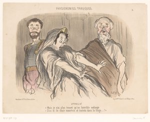 Atalja korkunç bir vizyon görür Athalie (nesne üzerine başlık) Trajik yüzler (dizi başlığı) Physionomies tragiques (nesne üzerine dizi başlığı) by Honoré Daumier