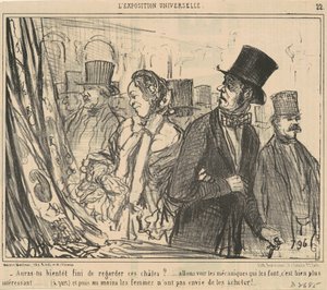 Yakında o şallara bakmayı bitirecek misin? by Honoré Daumier