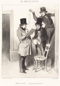 Dito ele geçirdik... bir su kabı, susuz by Honoré Daumier