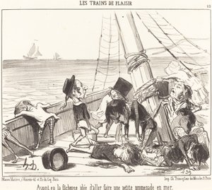 Denize gitmek gibi talihsiz bir fikre sahip olmak... by Honoré Daumier