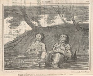 ... yazı hoş geçirmenin bir yolunu bulmuş olmak by Honoré Daumier