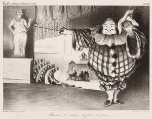 Perdeyi İndirin, The Farce is Played / Senkt den Vorhang, die Posse ist (ayrıca: La Caricature no. 201, 11.09.1834). 1834 by Honoré Daumier
