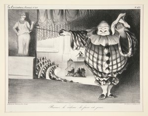 Baissez le rideau, la farce est jou?e. (Perdeyi indir, saçmalık bitti.), pl. 421 numaralı La Caricature dergisinden. 201 by Honoré Daumier