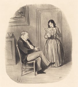 Burjuva okunuyor, yemekten sonra birkaç bölüm... by Honoré Daumier