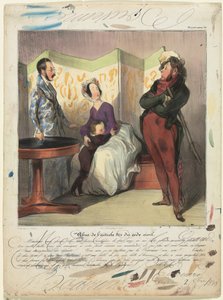 Caricaturana levha 50: Medeni Kanunun İhlali Madde 24, 1837. by Honoré Daumier