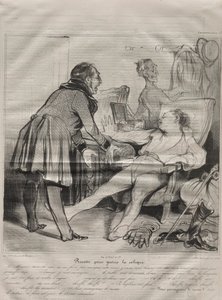 Caricaturana, plaka 72: Koliği Tedavi Etmek İçin Tarif by Honoré Daumier