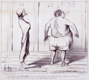Görünüşler hakkında karikatür. Serie “” The Bathers””: Drouillet