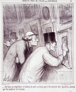 Sanatseverler hakkında karikatür. Dizi “” Daumier tarafından Salon