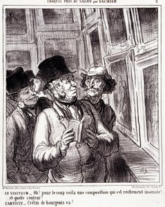 Sanatseverler hakkında karikatür. Dizi “” Daumier tarafından Salon