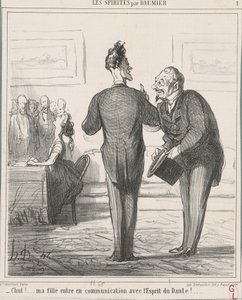 Sus...! Kızım iletişim halinde... by Honoré Daumier