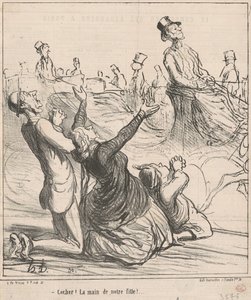 Kontrol etmek! Kızımızın eli! by Honoré Daumier