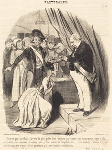 Köyde en çok göze çarpan erdem gibi... by Honoré Daumier