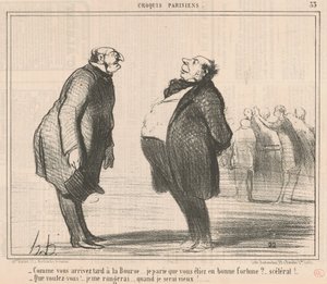 Borsaya geç gelirken... by Honoré Daumier