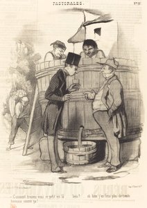 Bu küçük şarabı nasıl buldunuz... by Honoré Daumier