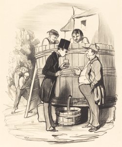 Bu küçük şarabı nasıl buldunuz... by Honoré Daumier