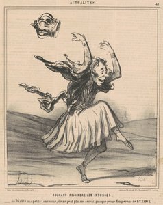 İsyancılara katılmak için koşuyor by Honoré Daumier