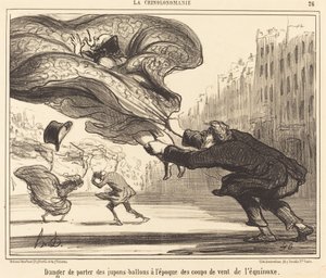 Balon iç etek giymenin tehlikesi... by Honoré Daumier